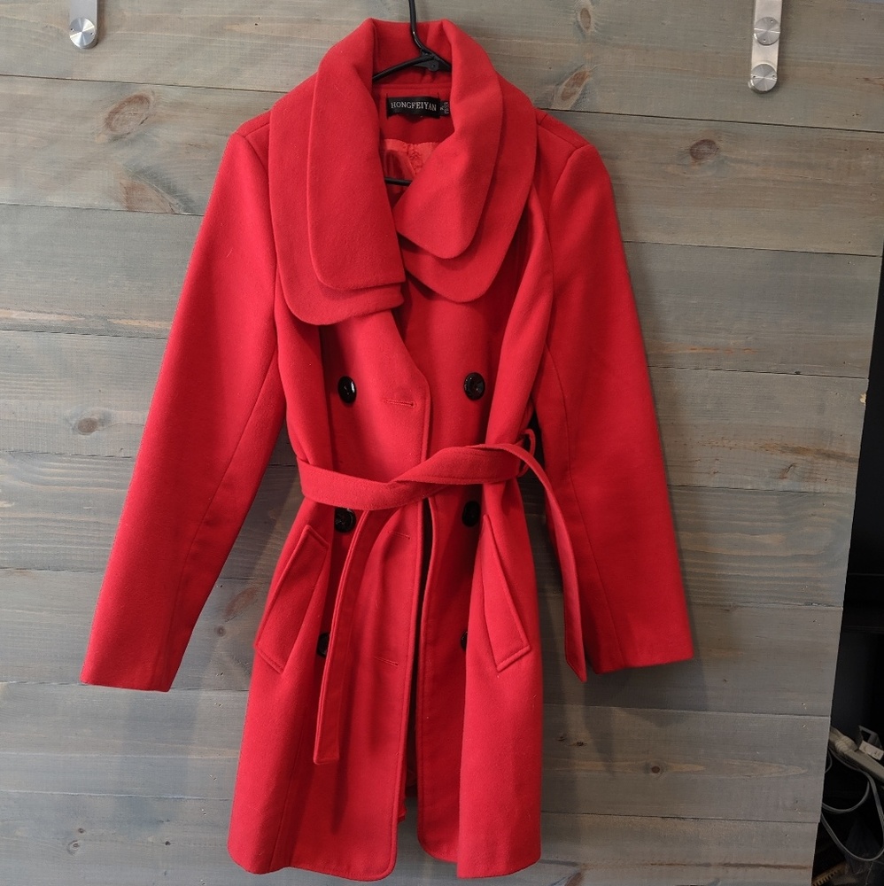 Red peacoat